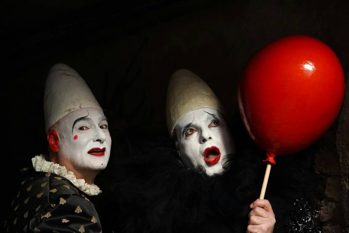 Side-by-side comparison of standard foundation vs. grease-based theatrical makeup under stage lighting—foundation disappears, theatrical makeup remains vivid